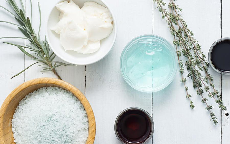 scientifically-proven skin care ingredients in individual bowls